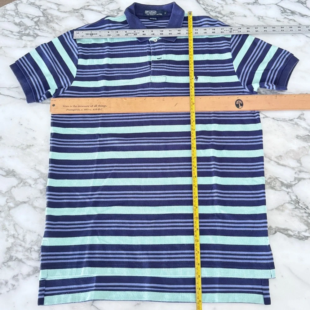 Polo Ralph Lauren Cotton Men's Pullover Striped Polo Short sleeve shirt, Medium